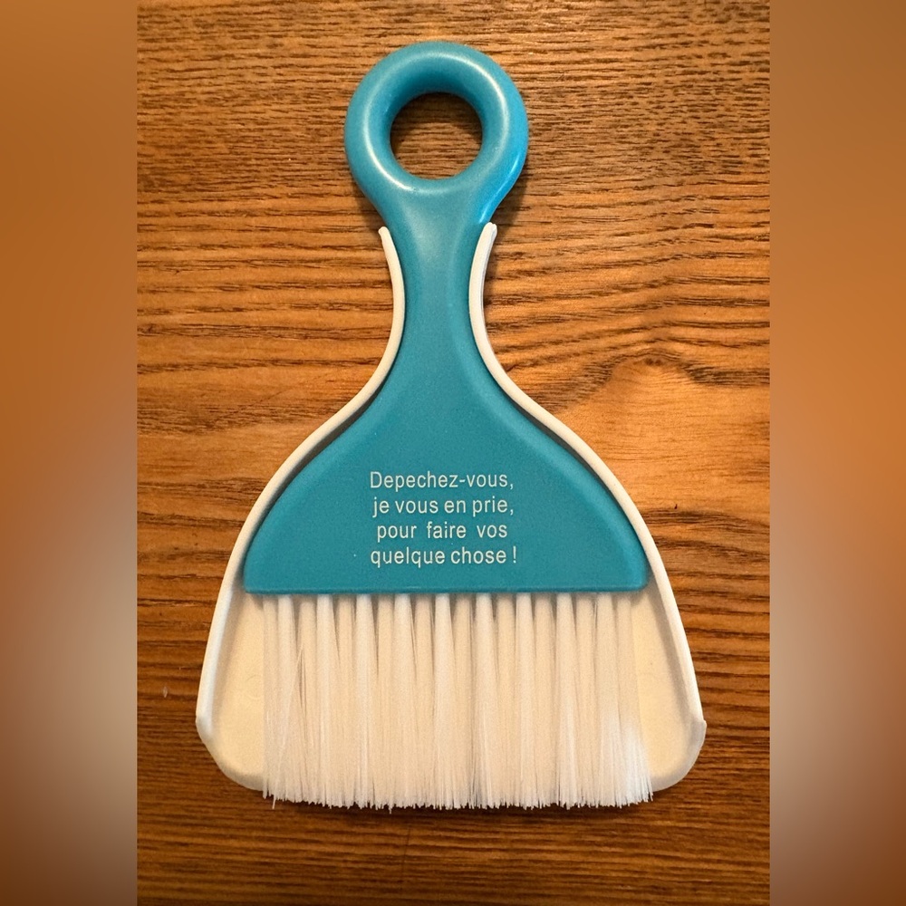 Mini Blue and White Dustpan and Brush Set for the Professional Nail Artist. 6”.